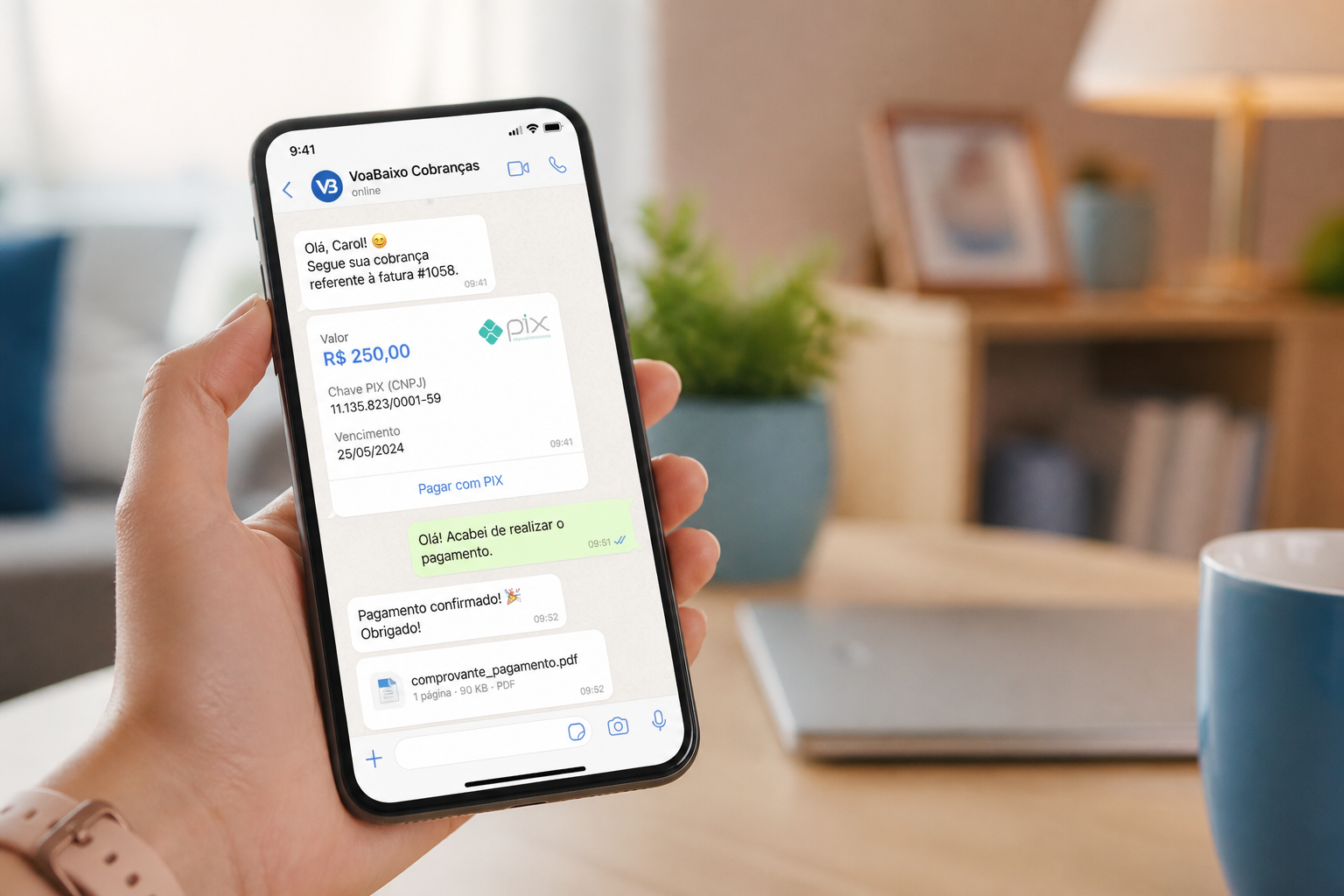 Cobrança pelo WhatsApp com recuperação de dívidas